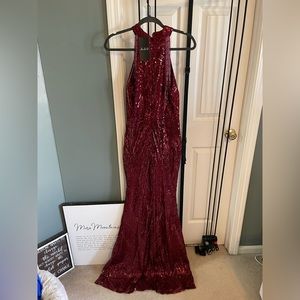 Mordarli Women's Sequin Halter Mermaid Maxi Dress - Long Prom Evening Gown With Tassels, Formal & Party - View #2